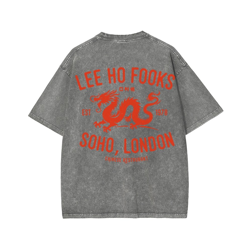 Lee Ho Fooks Front And Back Printing Washed T-shirt
