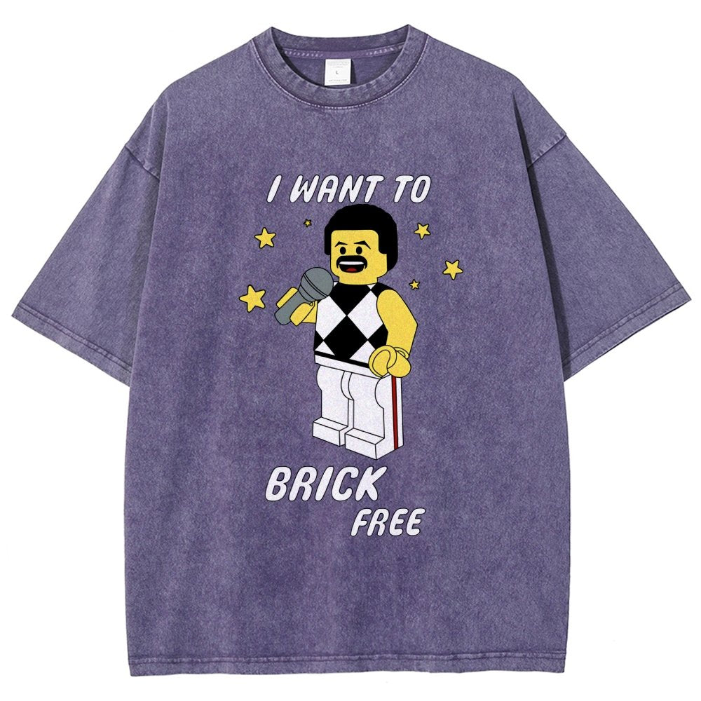 I Want To Brick Free Vintage Distressed T-shirt