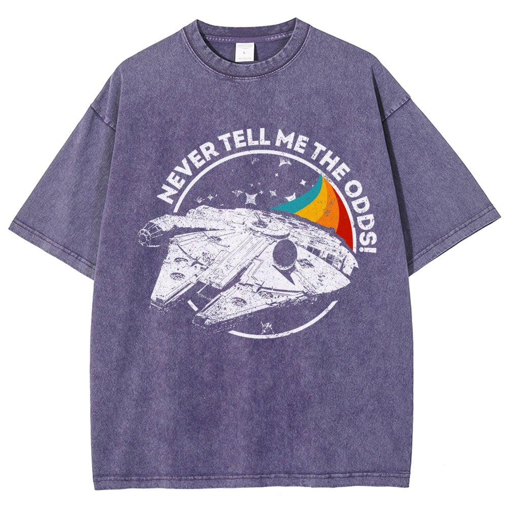 Never Tell Me the Retro Odds Vintage Distressed T-shirt