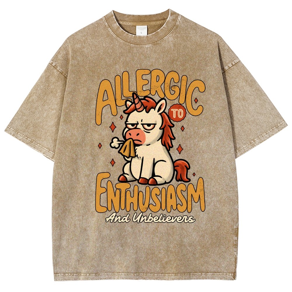 Allergic to Enthusiasm Vintage Distressed T-shirt