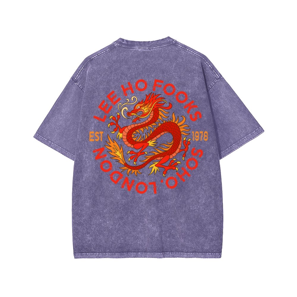 Lee Ho Fooks Front And Back Printing Washed T-shirt