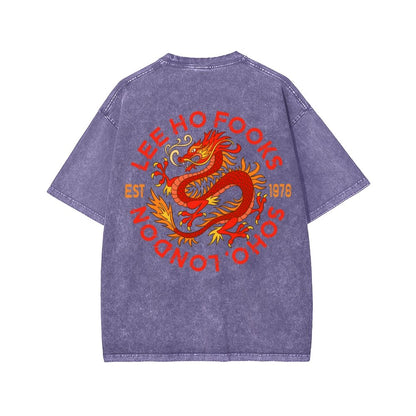 Lee Ho Fooks Front And Back Printing Washed T-shirt