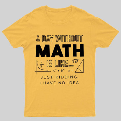A Day Without Math Is Like Geeky T-Shirt