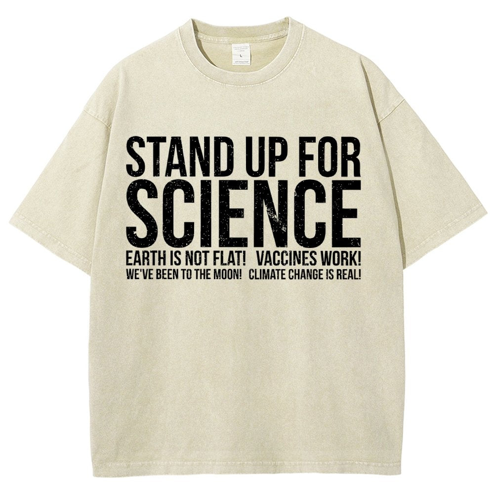 Earth Is Not Flat Stand Up For Science Vintage Distressed T-shirt