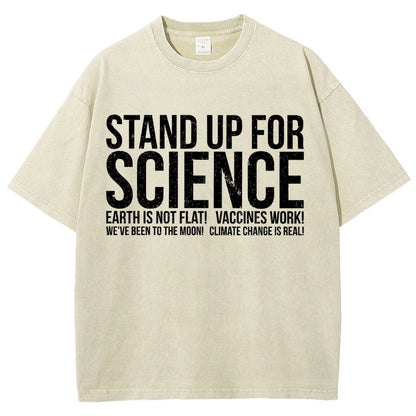 Earth Is Not Flat Stand Up For Science Vintage Distressed T-shirt