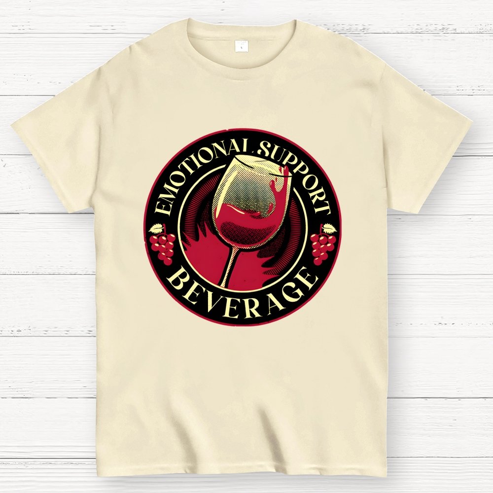 Emotional Support Beverage Wine Geek T-Shirt