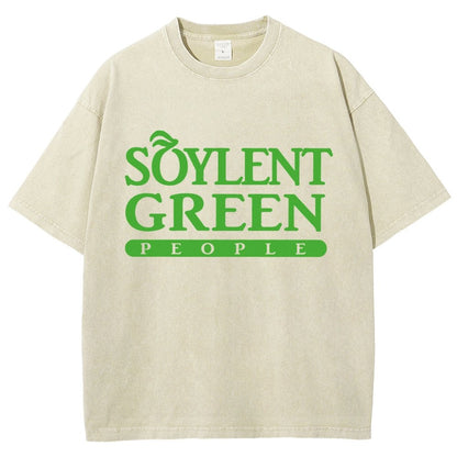 Mystery Green People Vintage Distressed T-shirt