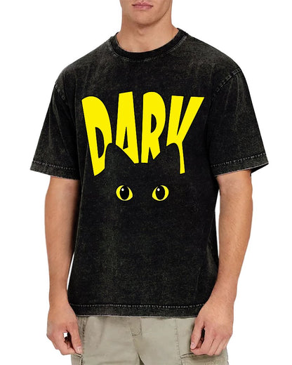 Dark Cat Funny Vintage Distressed T-shirt