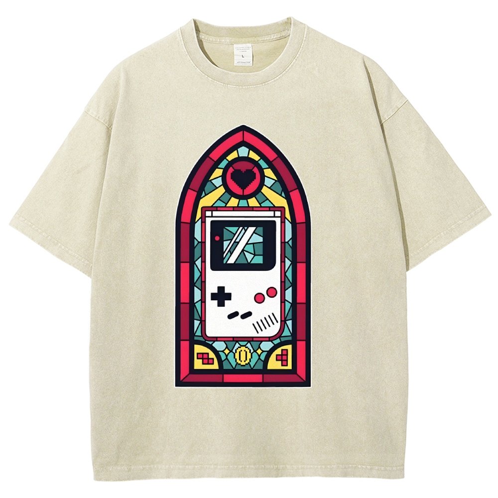 8bit Stained Glass Vintage Distressed T-shirt