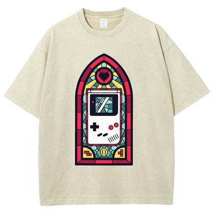 8bit Stained Glass Vintage Distressed T-shirt