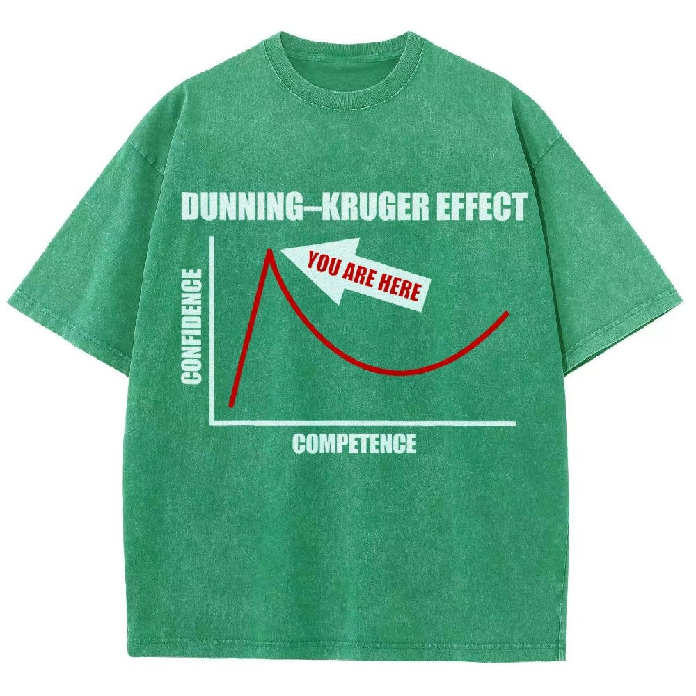 Dunning–Kruger Effect Cognitive Bias Funny You Are Here Vintage Distressed T-shirt
