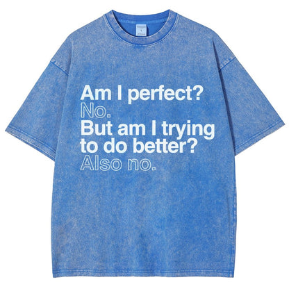 Am I Perfect? No. Am I Trying To Be Better Person Vintage Distressed T-shirt