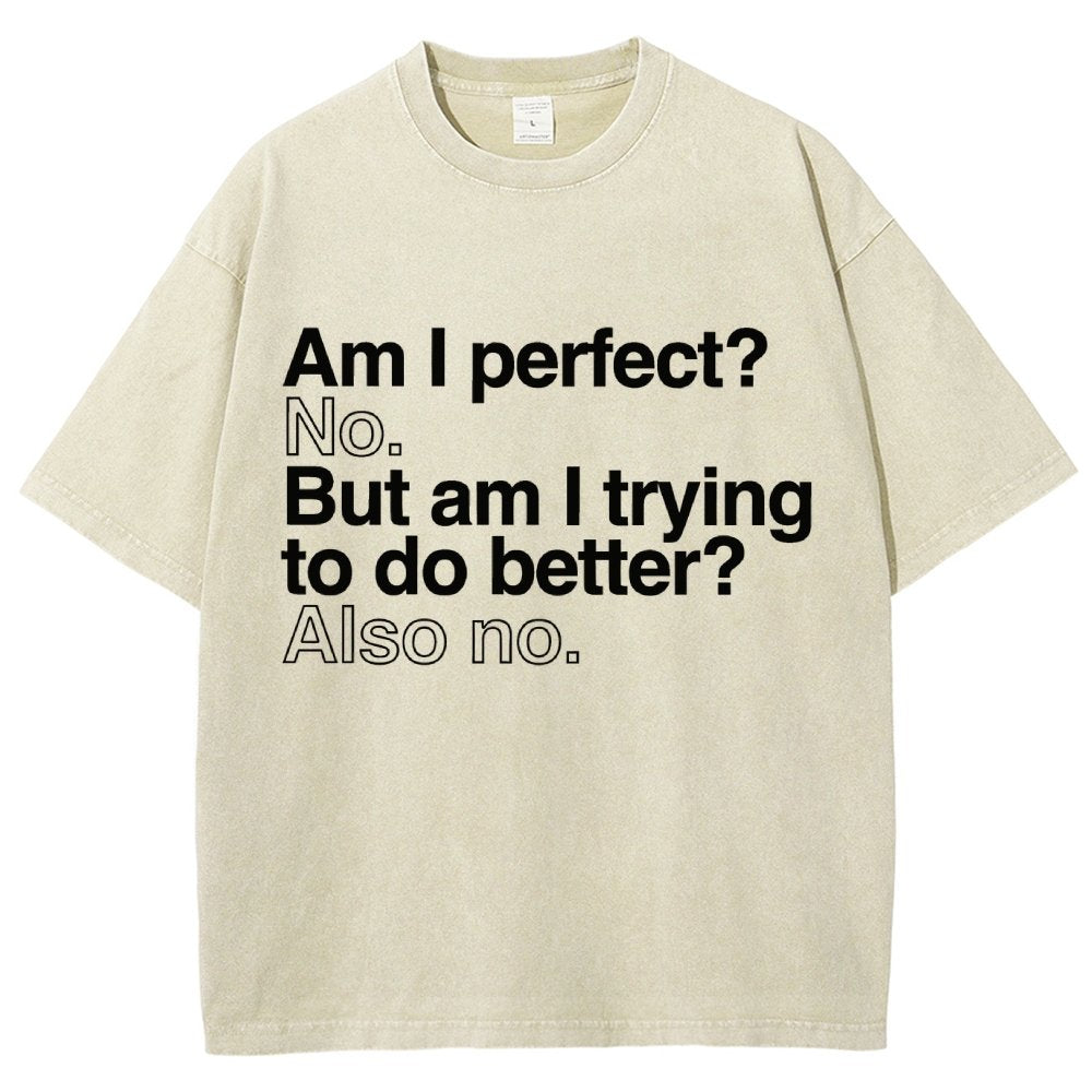 Am I Perfect? No. Am I Trying To Be Better Person Vintage Distressed T-shirt