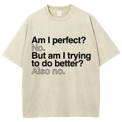 Am I Perfect? No. Am I Trying To Be Better Person Vintage Distressed T-shirt