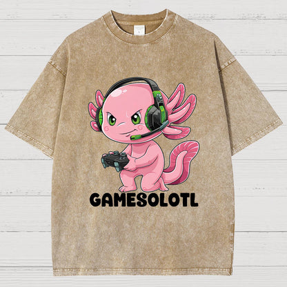 Gamer Axolotl Vintage Distressed T-shirt