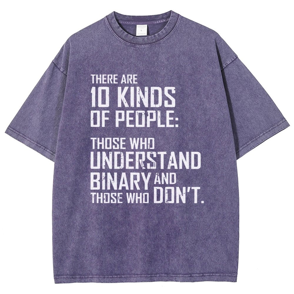 10 Kinds Of People Binary Vintage Distressed T-shirt