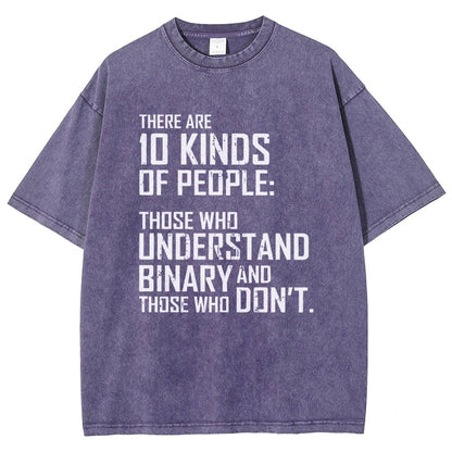 10 Kinds Of People Binary Vintage Distressed T-shirt
