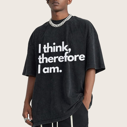 I Think Therefore I Am Vintage Distressed T-shirt