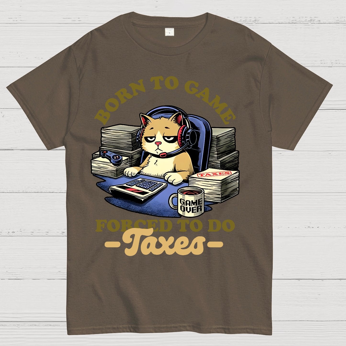 Cat Gamer Taxes Geek T-Shirt
