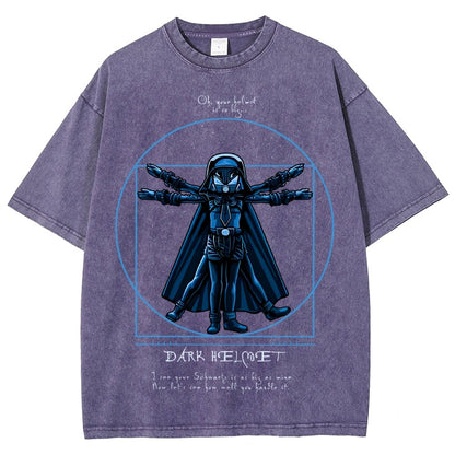 Vitruvian Helmet Vintage Distressed T-shirt