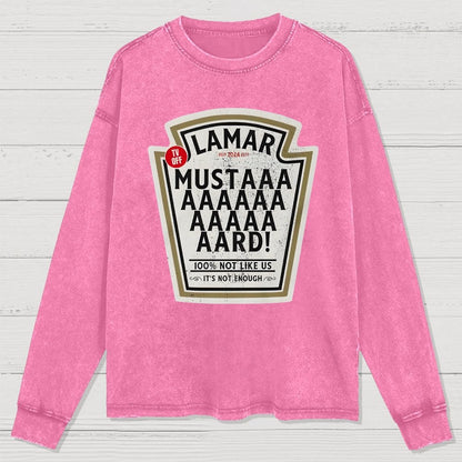 Lamar Mustard TV Off Essential Washed Long Sleeve Tee