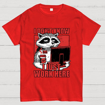 Raccoon Tired Work Geek T-Shirt