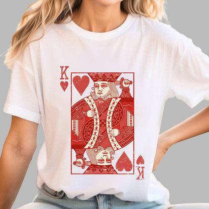 King of Hearts Valentine Shirt Matching Couple Gift Geek T-Shirt