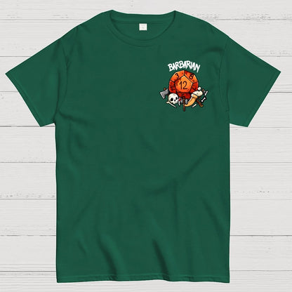 Barbarian Dice Game Front And Back Printing Geek T-Shirt