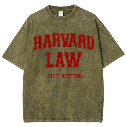 Harvard Law (Just Kidding)  Vintage Distressed T-shirt