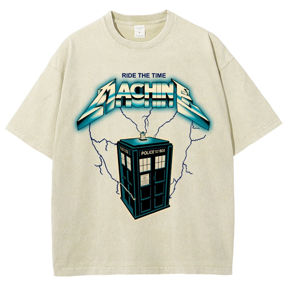 Ride the Time Machine Vintage Distressed T-shirt