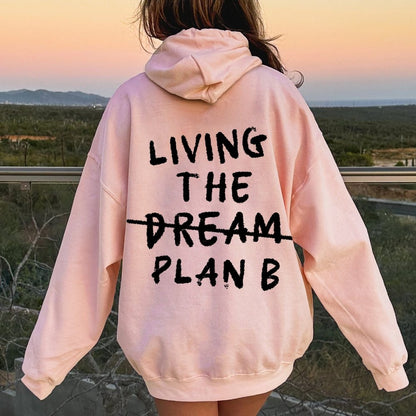 Living Plan B Printed Back Unisex Cotton Hoodie