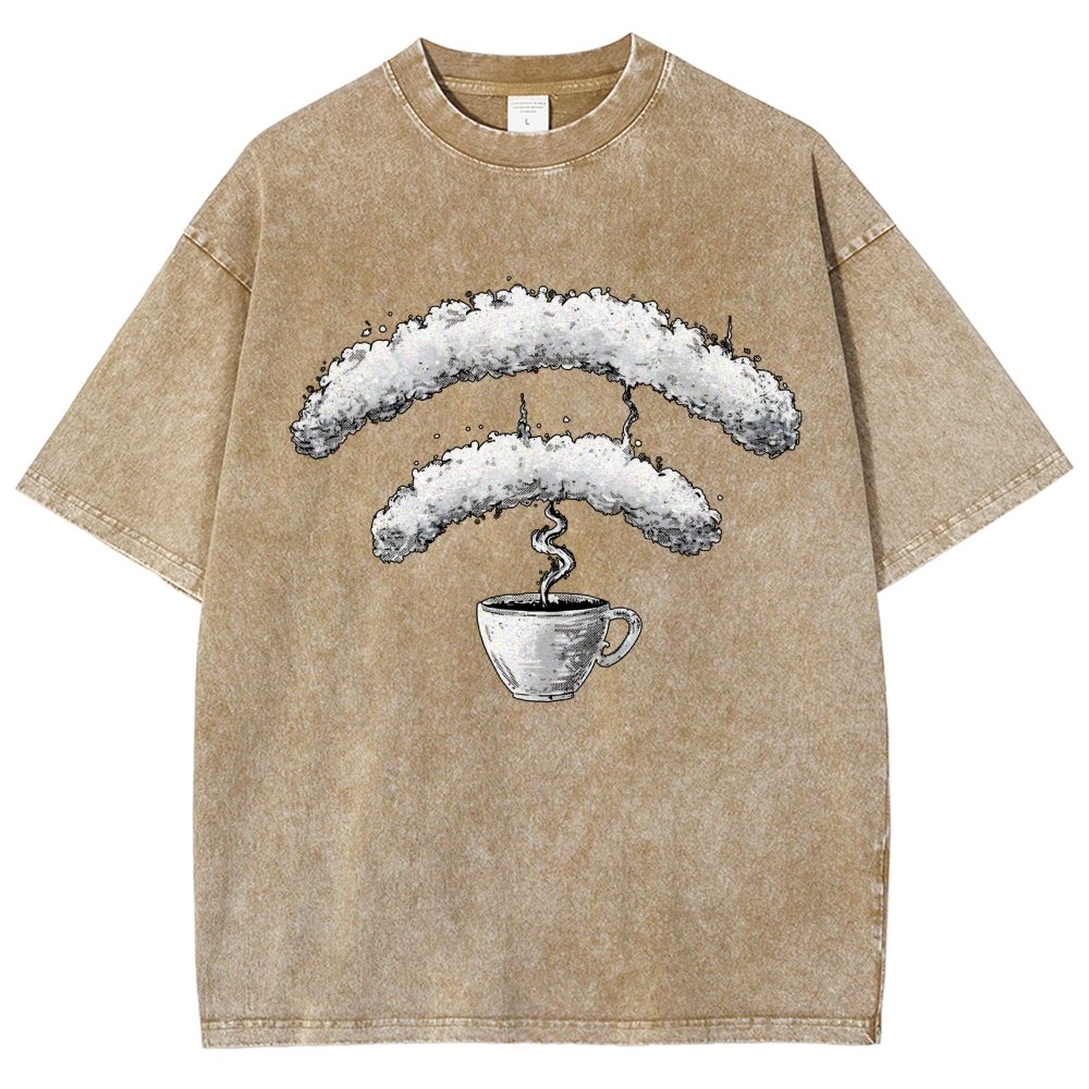 Connected Through Caffeine Vintage Distressed T-shirt