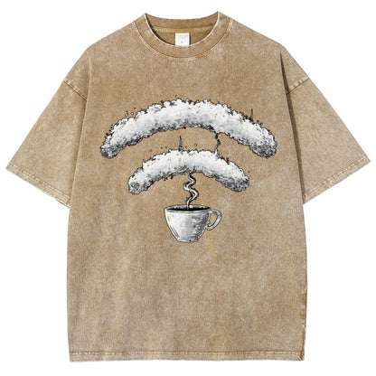 Connected Through Caffeine Vintage Distressed T-shirt
