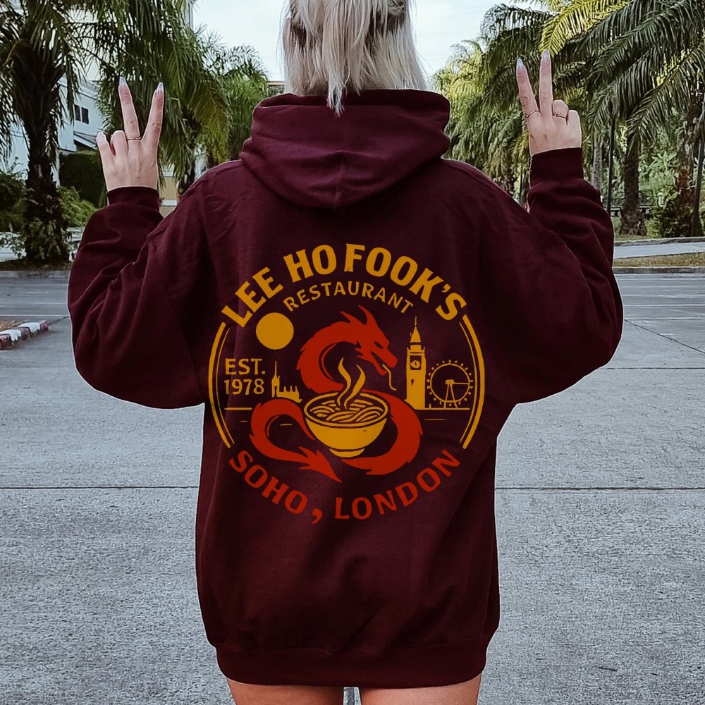 Lee Ho Fooks Printed Back Cotton Hoodie
