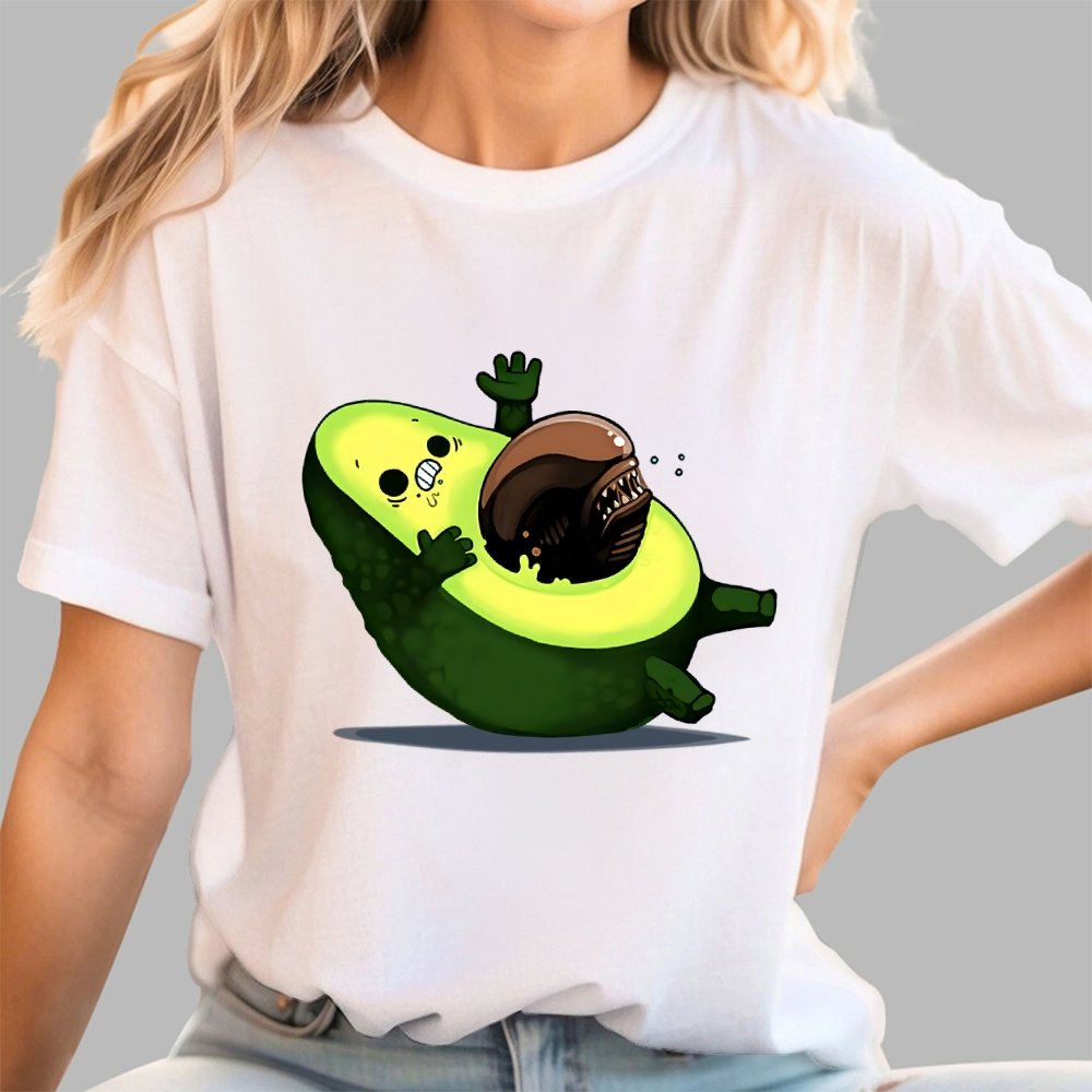 Quirky Alien Avocado Geek T-Shirt