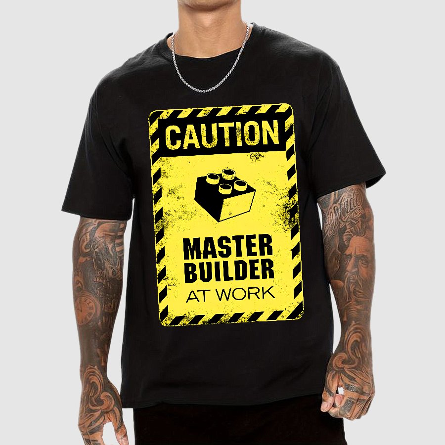 Caution Master Builder Geek T-Shirt