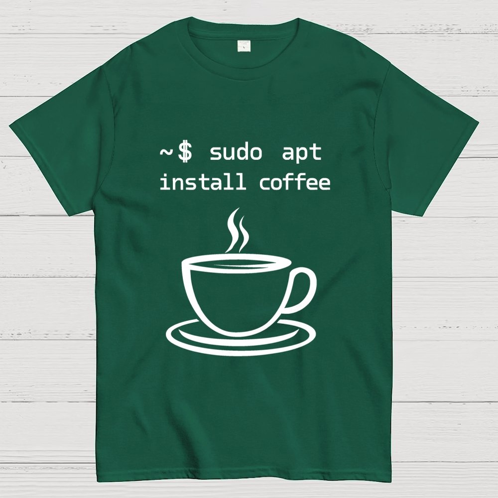 Sudo Apt-Get Install Coffee Geek T-Shirt