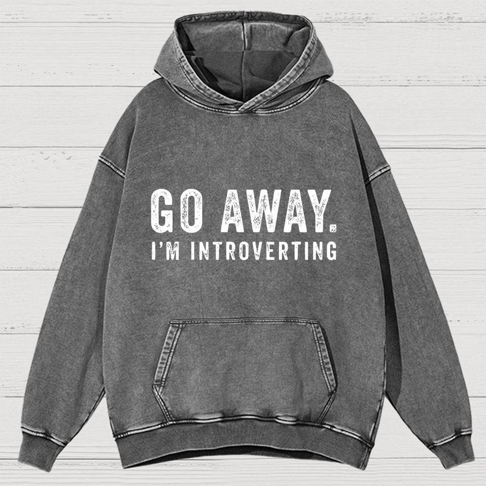 Go Away. I'm Introverting Vintage Distressed Hoodie