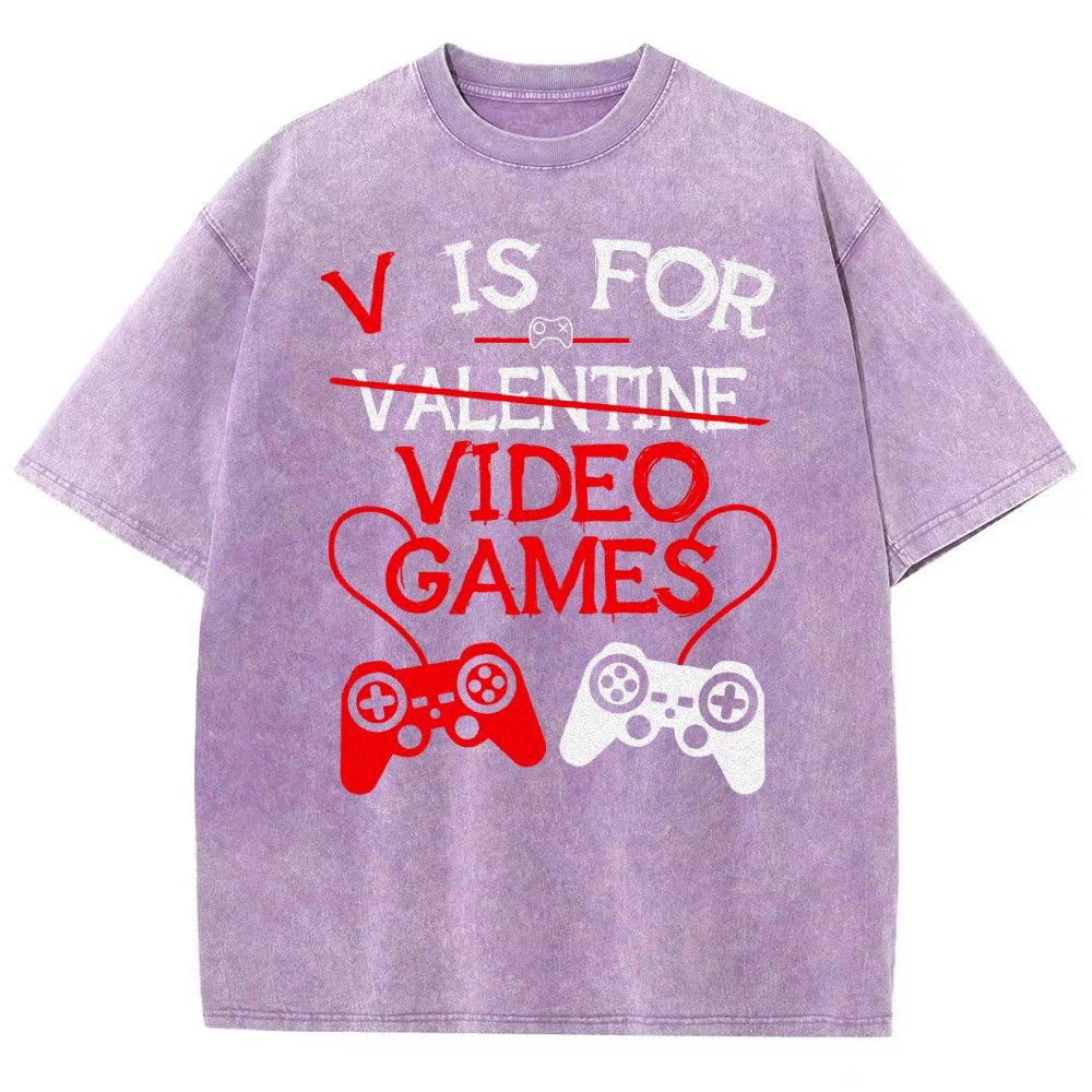 Valentine's Day.Funny Gamer Valentine Nerd Vintage Distressed T-shirt