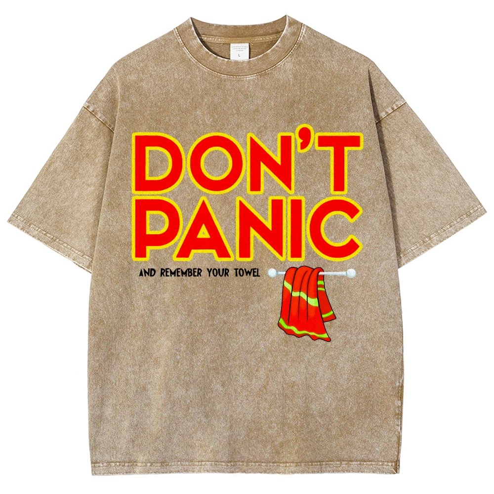 Don't Panic With Towel Vintage Distressed T-shirt
