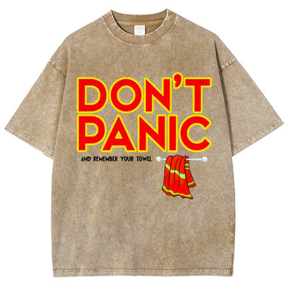 Don't Panic With Towel Vintage Distressed T-shirt