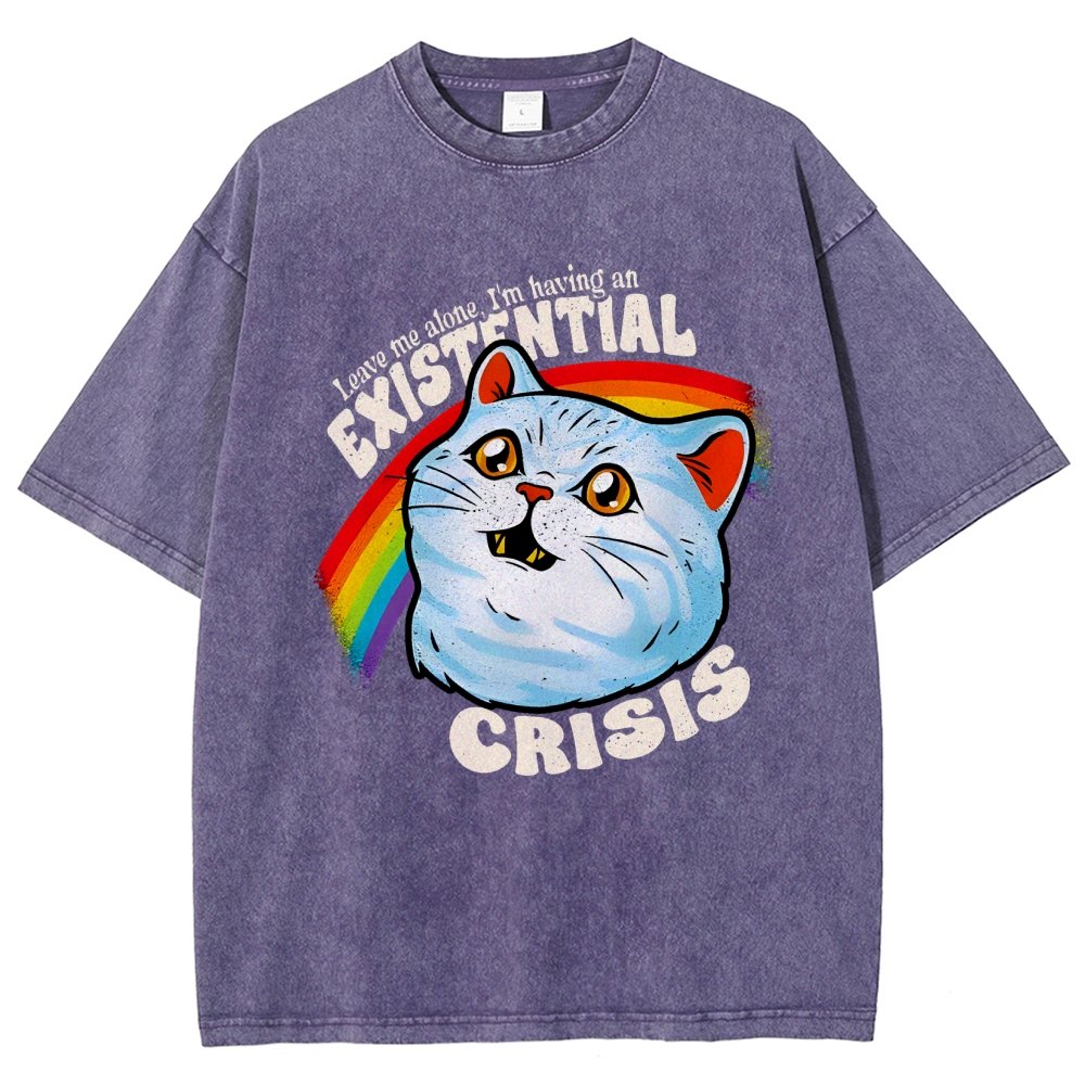 Existential Crisis Cat Vintage Distressed T-shirt