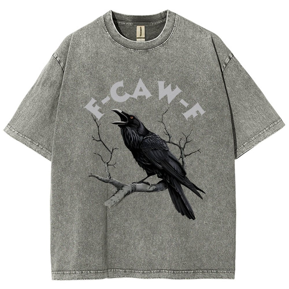 F-Caw-F Funny Crow Vintage Distressed T-shirt