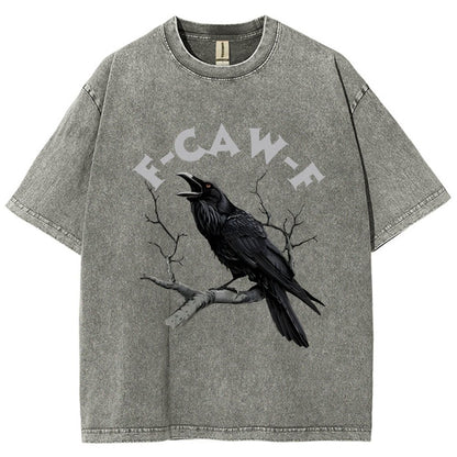 F-Caw-F Funny Crow Vintage Distressed T-shirt