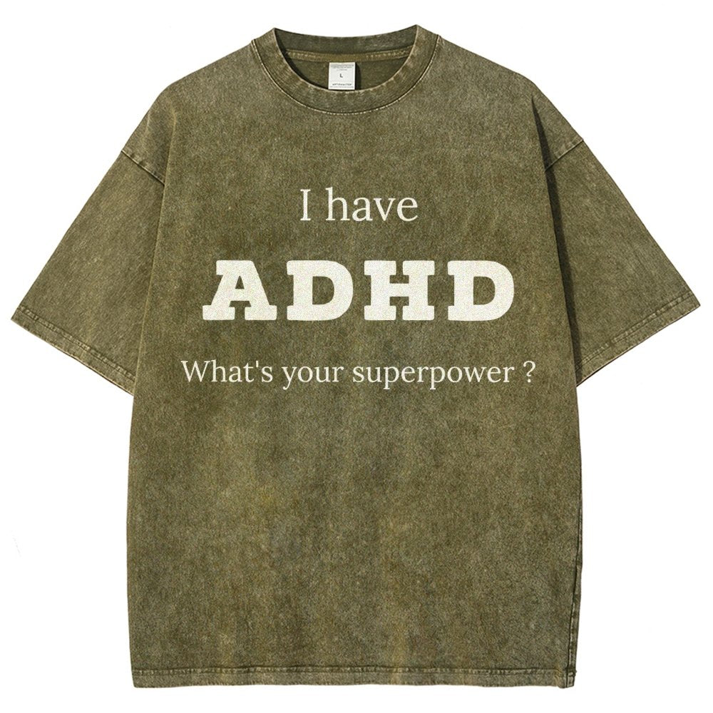 Adhd Is My Superpower Vintage Distressed T-shirt
