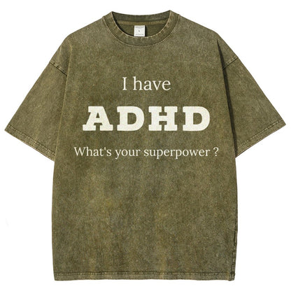 Adhd Is My Superpower Vintage Distressed T-shirt