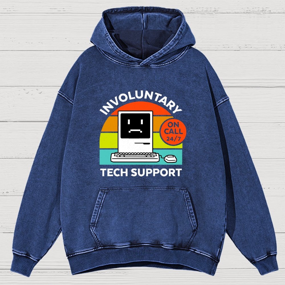 Overthinking Mode ON! Involuntary Tech Support Vintage Distressed Hoodie