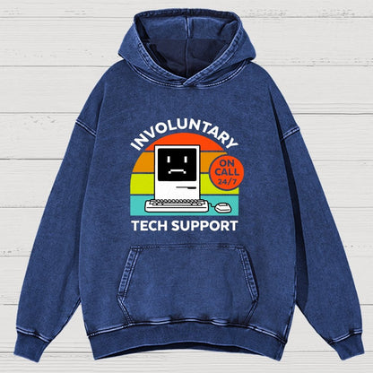 Overthinking Mode ON! Involuntary Tech Support Vintage Distressed Hoodie