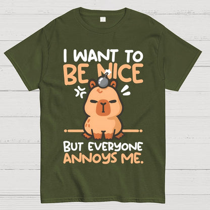 Capy wants to be nice Unisex Geek T-Shirt
