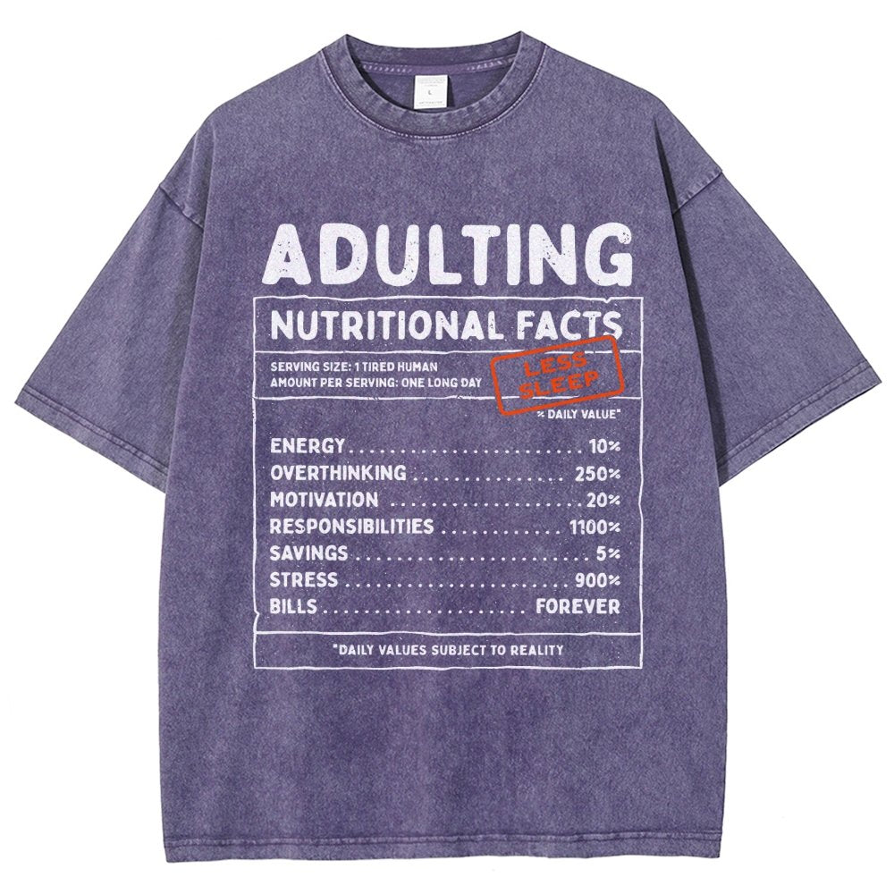 Adulting Facts Vintage Distressed T-shirt